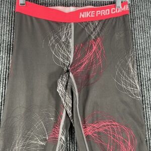 Nike‎ Leggings Pro Combat Dri-Fit Womens Size Small Compression Gray Pink